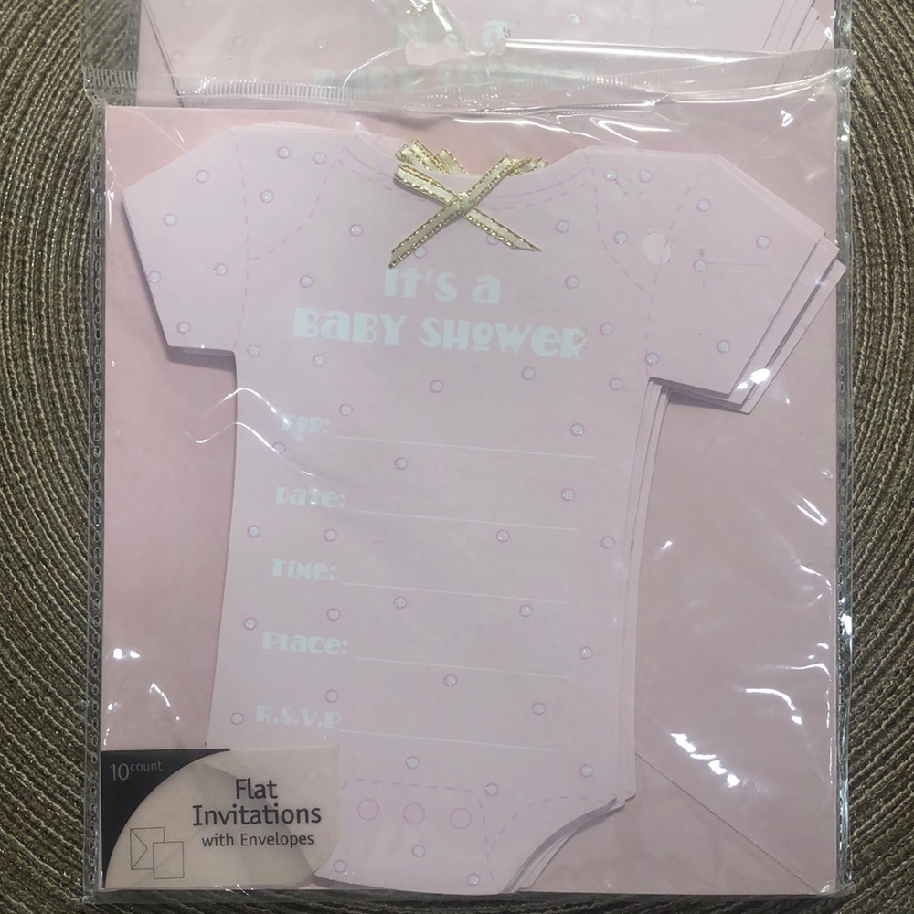 3 Pkgs Baby Shower Invitations Girl